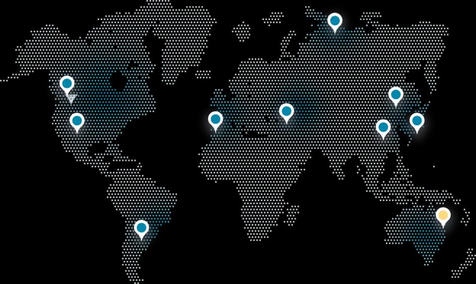 World Map with Pins