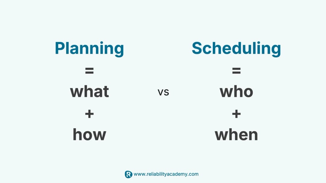 difference between planning and scheduling in maintenance: what and how vs who and when