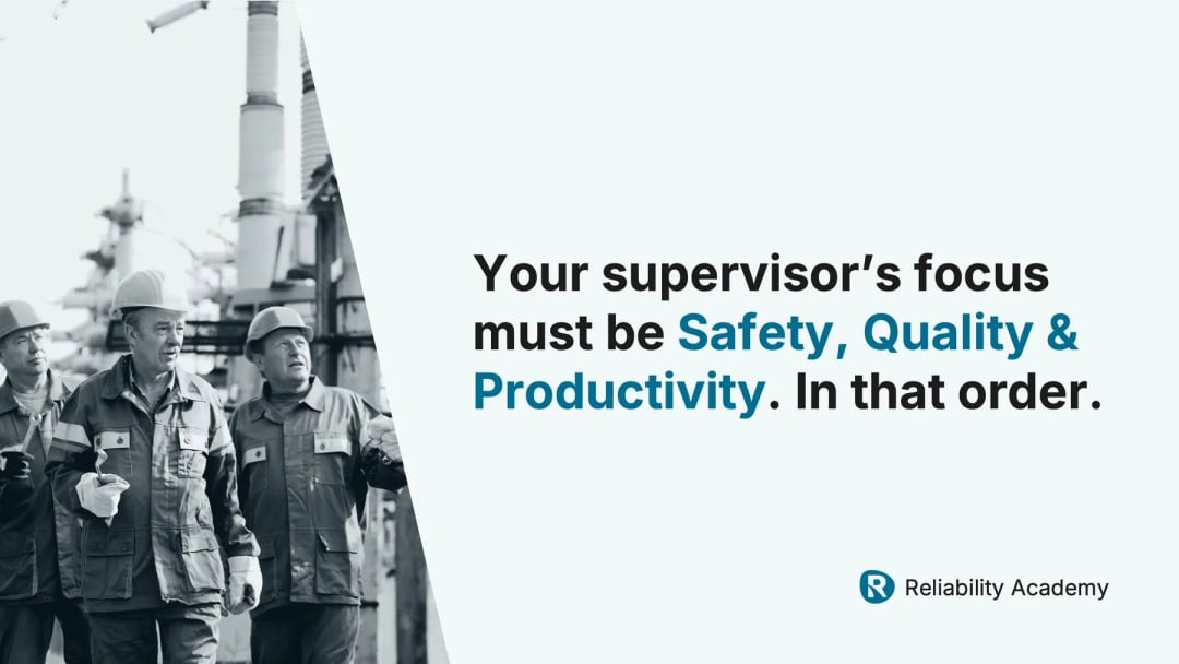 maintenance supervisors must ensure both quality and safety in industrial operations