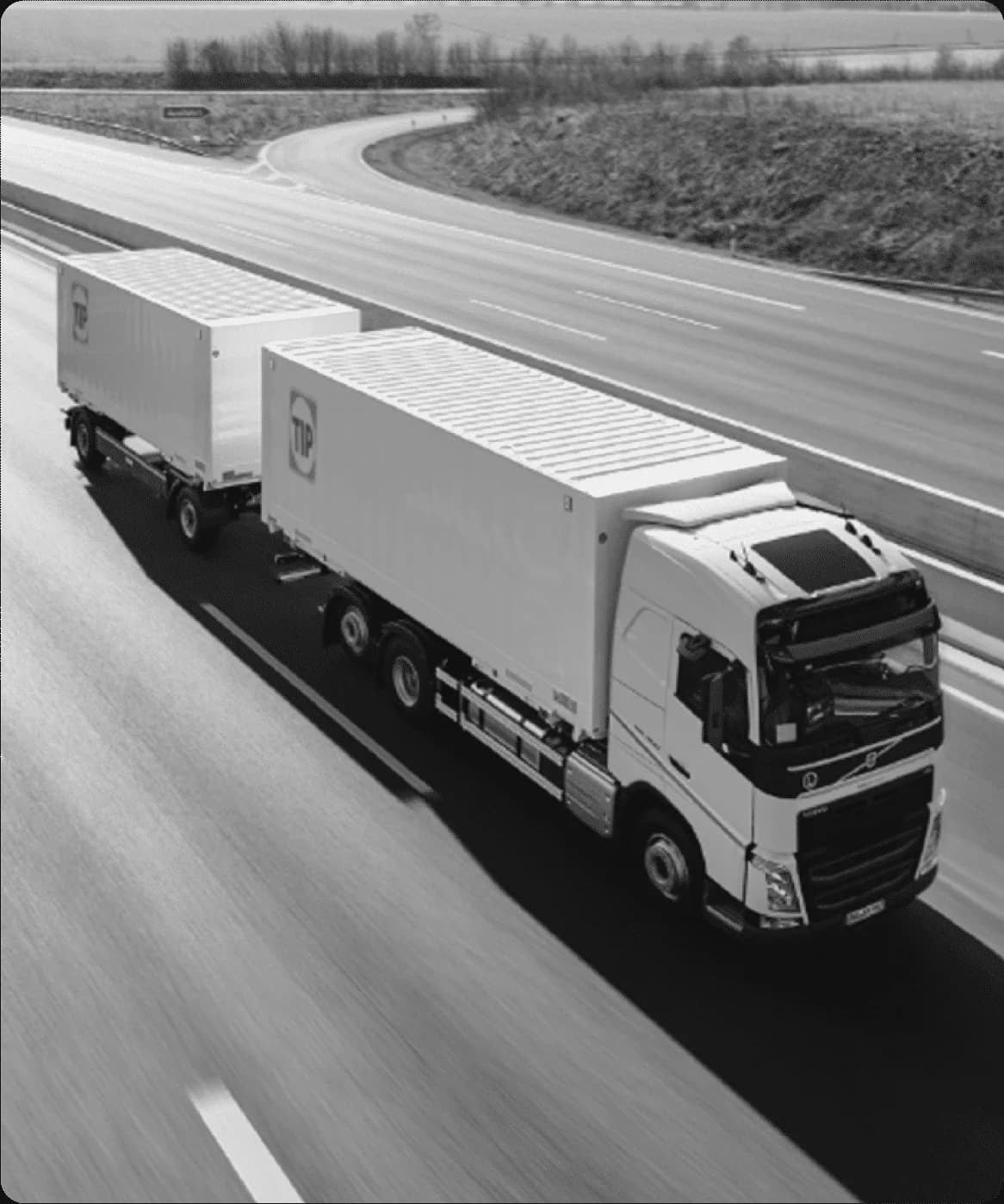 TIP trailer on the highway